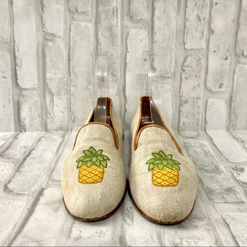 Stubbs & Wootton Canvas Pineapple Flats Sz: 8